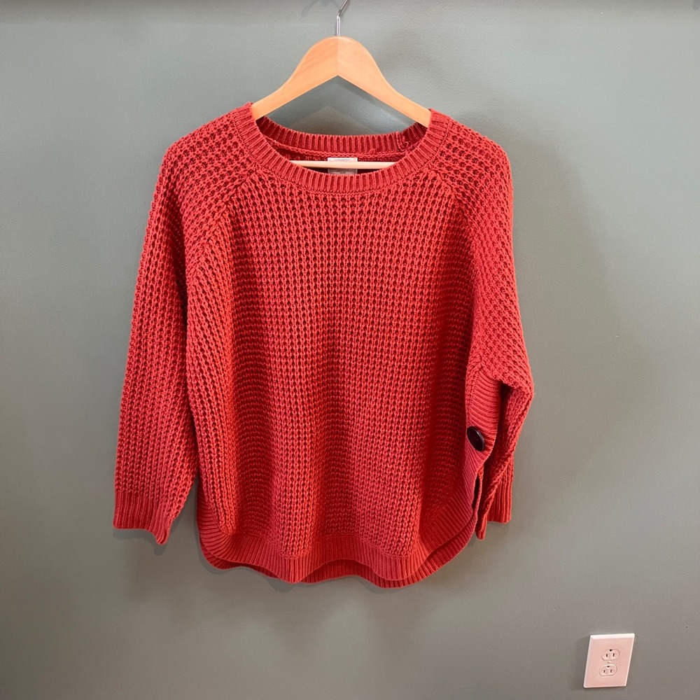 Telluride Clothing Co Womens Crew Neck Sweater Size M Rust Orange Acrylic Knit